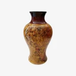 Amber Garden Persian Vase – Intricate Floral Design