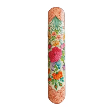 Camel Bone Pen Case with Floral & Bird Miniature Painting01