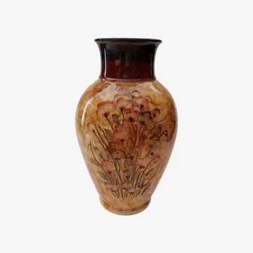 Golden Field Persian Vase – Handcrafted Floral Art