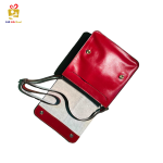 Handmade Leather Bag with Pateh Red Elegance04