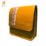 Handmade Leather Bag with Pateh Yellow Elegance04