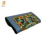 Handmade Leather Wallet with Pateh yellow Floral Embroidery01