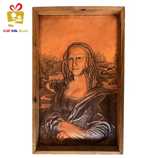 Handmade Metalwork Plate With Mona Lisa Design