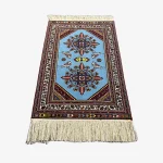 Handmade Persian Geometric Blue Rug with Medallion Design02