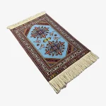 Handmade Persian Geometric Blue Rug with Medallion Design03