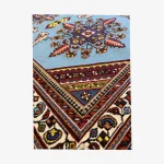 Handmade Persian Geometric Blue Rug with Medallion Design04