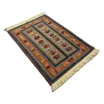 Handwoven Blue Persian Rug with Tribal Patterns