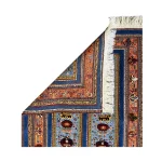 Handwoven Blue Persian Rug with Tribal Patterns