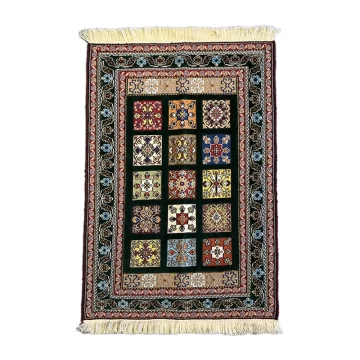 Handwoven Dark Green Persian Patchwork Design Kilim-Carpet