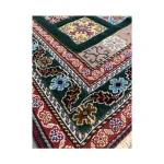 Handwoven Dark Green Persian Patchwork Design Rug