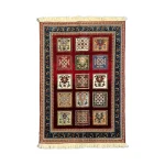 Handwoven Dark Red Persian Patchwork Design Kilim