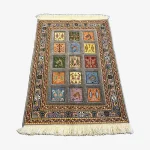 Handwoven Gray Persian Patchwork Design Rug