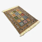 Handwoven Gray Persian Patchwork Design Rug