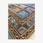 Handwoven Gray Persian Patchwork Design Rug