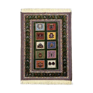 Handwoven Green Persian Kilim-Carpet