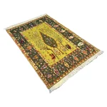 Handwoven Green Persian Patchwork Design Rug