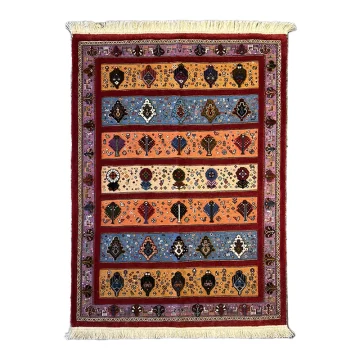 Handwoven Moharamat Striped Oriental Kilim-Carpet