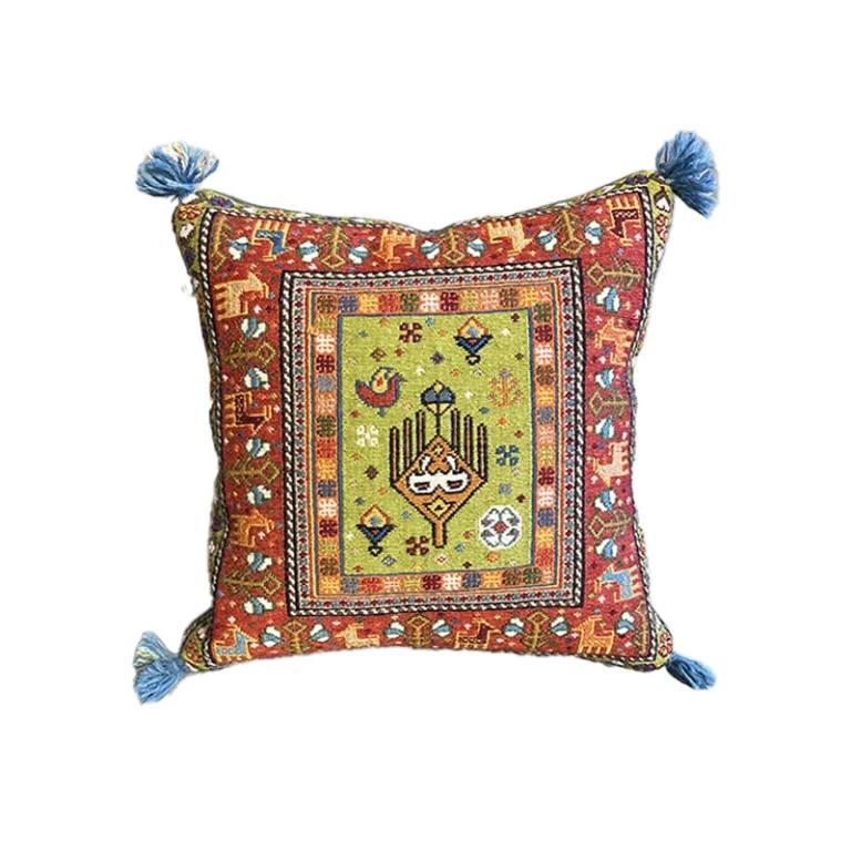Handwoven Motif Cushion with Elegant Persian Design
