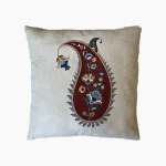 Paisley Blossom Embroidered Cushion01