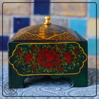 Papier-Mâché Box with Historical Landmark Miniature Painting02