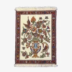 Persian Handwoven Floral Rug with Bird Motif01