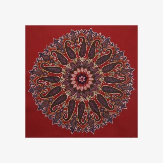 Red Kerman Pateh with Colorful Paisley Pattern