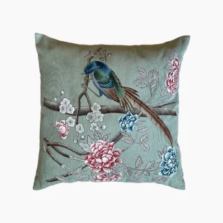 Sparrow and Floral Design cushion01