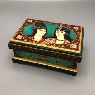 Walnut Wood Box with Qajar Princes Miniature Painting02