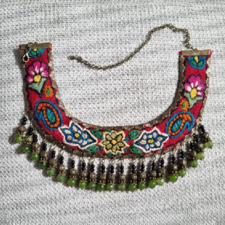 handmade Multicolor Floral Embroidered Necklace