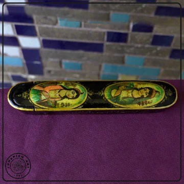 Papier-Mâché Pen Case with Traditional Qajar Design