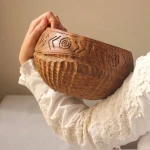 Handmade Wooden Bowl with Ancient Design02