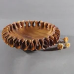 Handmade Wooden Chocolate Bowl with Scalloped Shape01