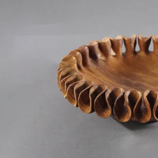 Handmade Wooden Chocolate Bowl with Scalloped Shape02