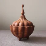 Handmade Wooden Lotus Sugar Bowl01