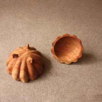 Handmade Wooden Lotus Sugar Bowl03