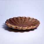 Handmade Wooden Plate with Lotus Design01