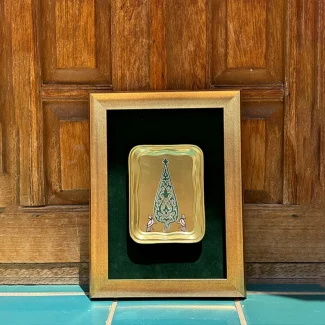 Brass Frame with hand-painted Cypress Artwork