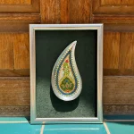 Copper Paisley Frame with white Hand-Painted Pateh Art01