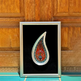 Handmade Copper Paisley Frame with red Pateh Painting01