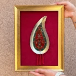 Handmade Copper Paisley Frame with red Pateh Painting02