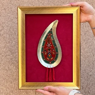 Handmade Copper Paisley Frame with red Pateh Painting02