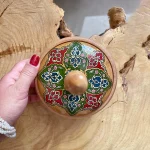 Handmade Wooden Candy Dish with Tazhib Painting03