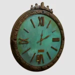 Handmade IronGem Wall Clock – Shafaq Edition with Copper-Bronze Oxide and Agate Inlays