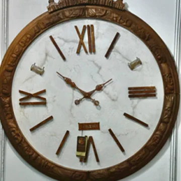 Handmade IronGem106 Wall Clock with White Quartz and Agate Details