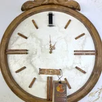 Handmade IronGem50 Wall Clock with Quartz Stone and Agate Accents
