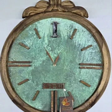 Handmade IronGem50 Wall Clock – Shafaq Edition with Copper-Bronze Oxide and Agate Details