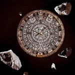 Handmade Katibeh Wall Clock with Aztec Fiberglass and Microcement