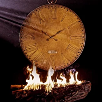 Handmade Koobeh Wall Clock with Rusted Iron Oxide