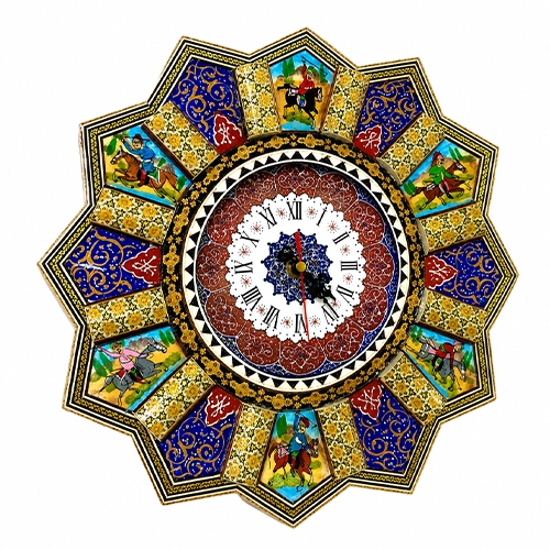 Handmade Khatam Kari Wall Clock