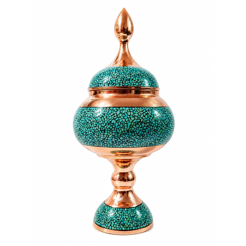 Handmade Turquoise Inlaid Copper Chocolate